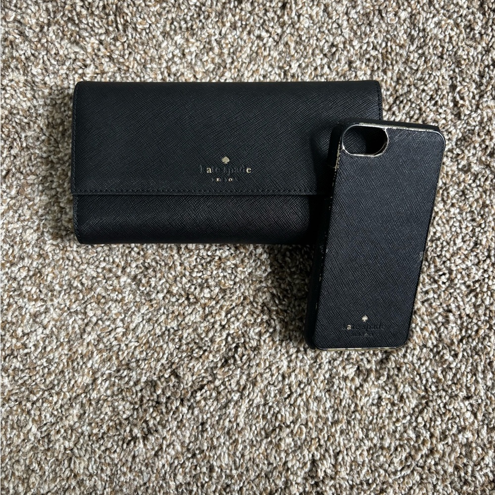 Kate Spade Black Textured Wallet